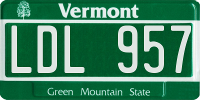 VT license plate LDL957