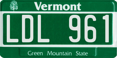 VT license plate LDL961