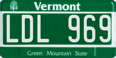 VT license plate LDL969
