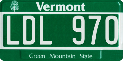 VT license plate LDL970