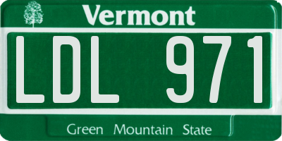 VT license plate LDL971