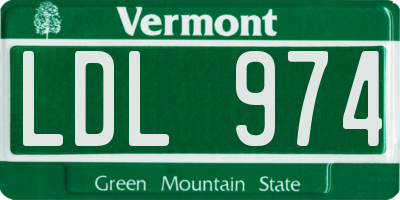 VT license plate LDL974