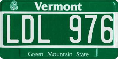 VT license plate LDL976