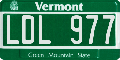 VT license plate LDL977