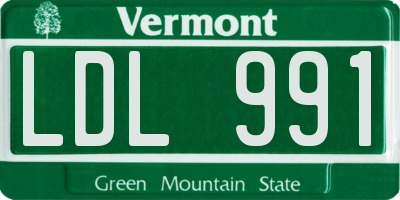 VT license plate LDL991
