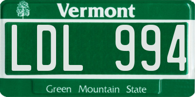 VT license plate LDL994