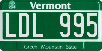 VT license plate LDL995