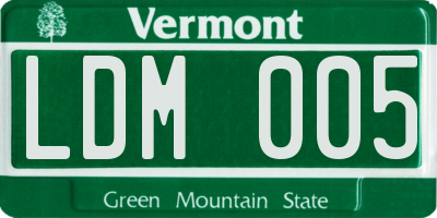 VT license plate LDM005