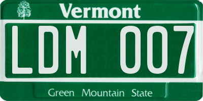 VT license plate LDM007