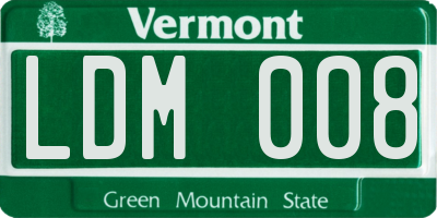 VT license plate LDM008