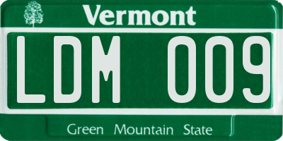 VT license plate LDM009