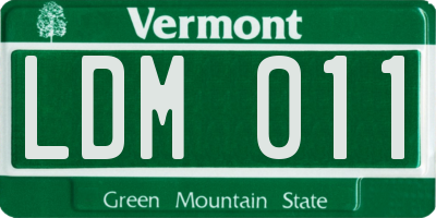 VT license plate LDM011
