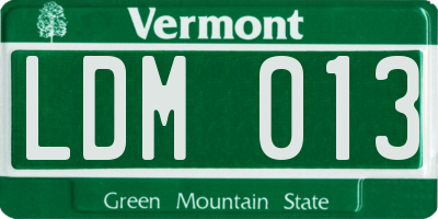 VT license plate LDM013