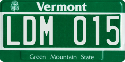 VT license plate LDM015