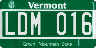 VT license plate LDM016