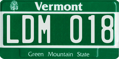 VT license plate LDM018