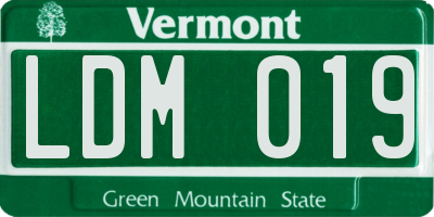 VT license plate LDM019
