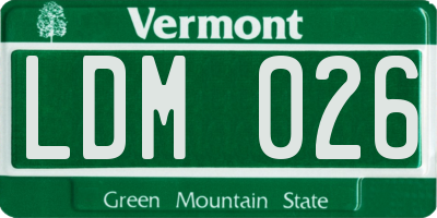 VT license plate LDM026