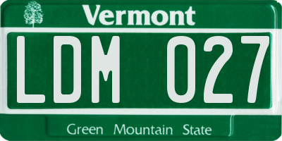 VT license plate LDM027