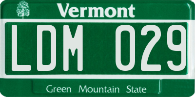 VT license plate LDM029