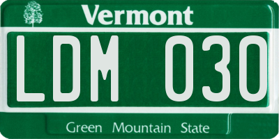 VT license plate LDM030