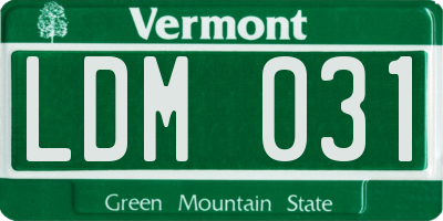 VT license plate LDM031