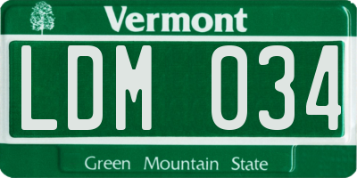 VT license plate LDM034
