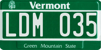 VT license plate LDM035