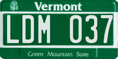 VT license plate LDM037