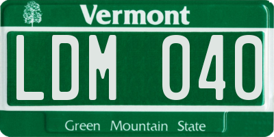 VT license plate LDM040