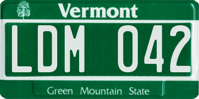 VT license plate LDM042