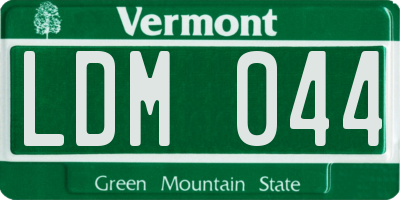 VT license plate LDM044