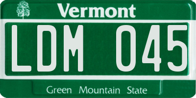 VT license plate LDM045