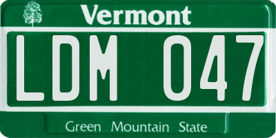 VT license plate LDM047
