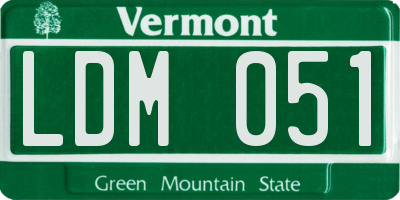 VT license plate LDM051