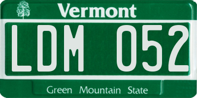 VT license plate LDM052
