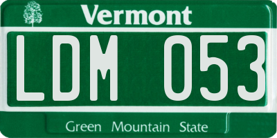 VT license plate LDM053