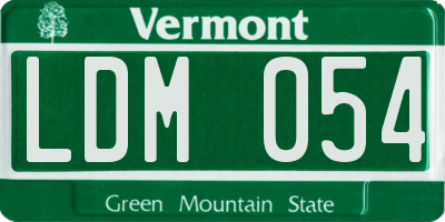 VT license plate LDM054