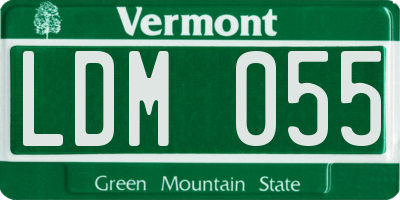 VT license plate LDM055