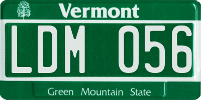 VT license plate LDM056