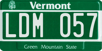 VT license plate LDM057