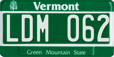 VT license plate LDM062