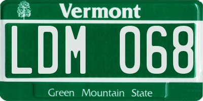 VT license plate LDM068