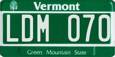 VT license plate LDM070