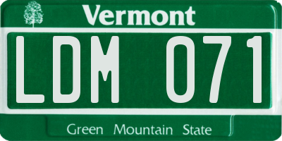 VT license plate LDM071