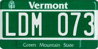 VT license plate LDM073