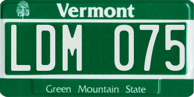 VT license plate LDM075