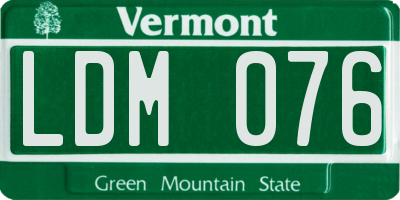 VT license plate LDM076