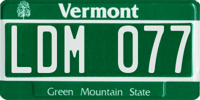 VT license plate LDM077