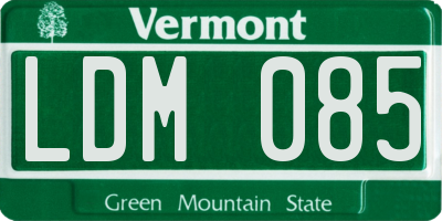VT license plate LDM085